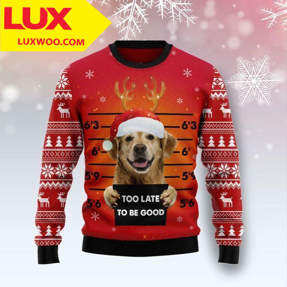 Golden Retriever Dog Ugly Christmas Sweater Gift For Christmas