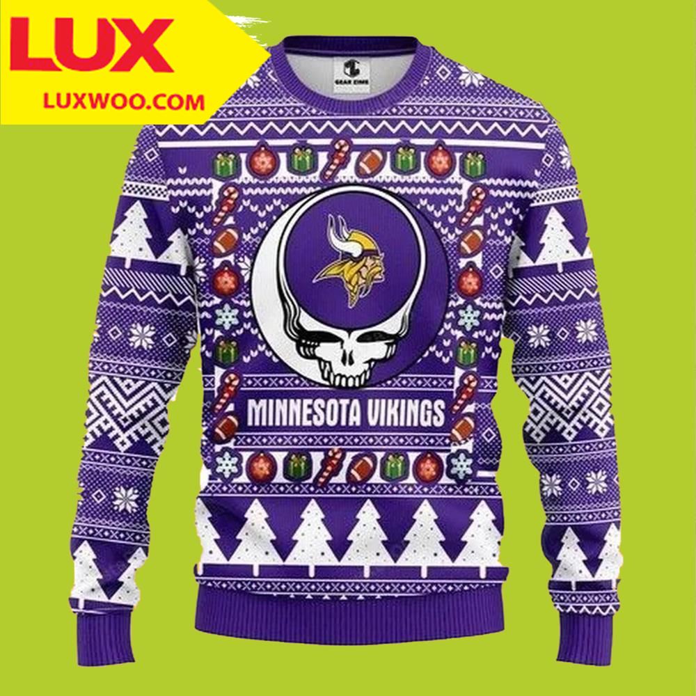 Grateful Dead Minnesota Vikings Ugly Christmas Sweater