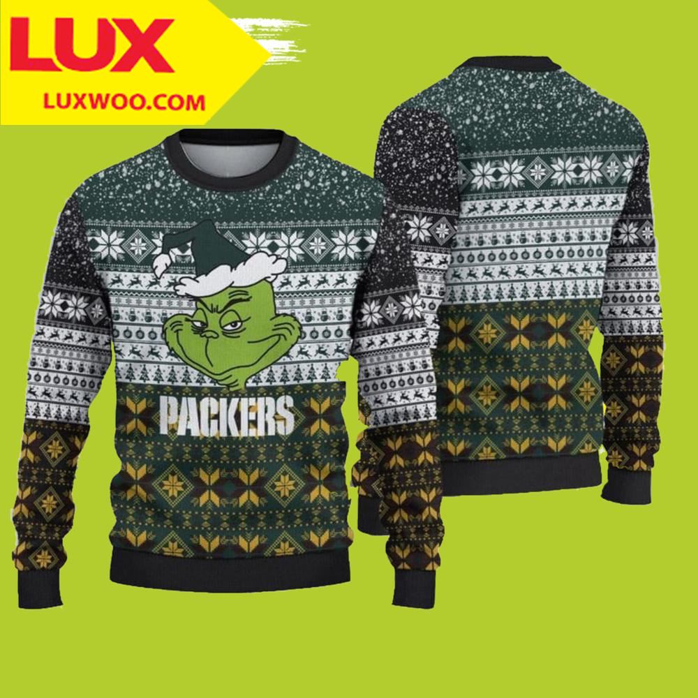 Green Bay Packers Ugly Christmas Sweater Grinch For Fans
