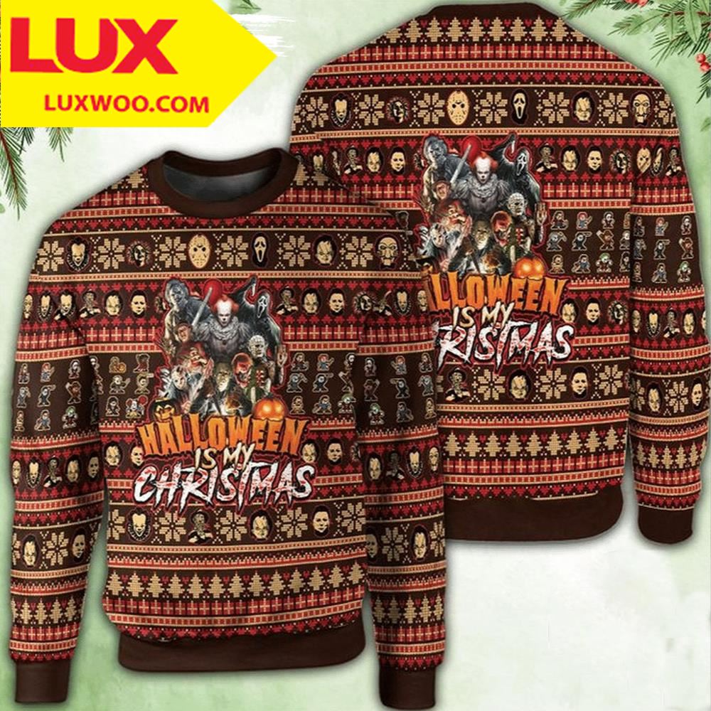 Halloween Is My Christmas Horror Movie Characters Horror Ugly Christmas Sweater