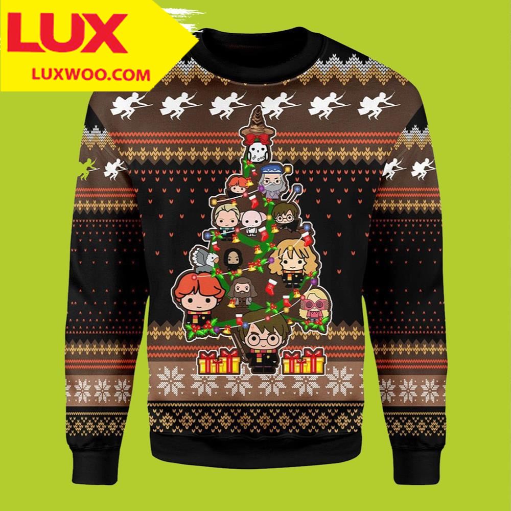 Harry Potter Christmas Tree Harry Potter Ugly Christmas Sweater