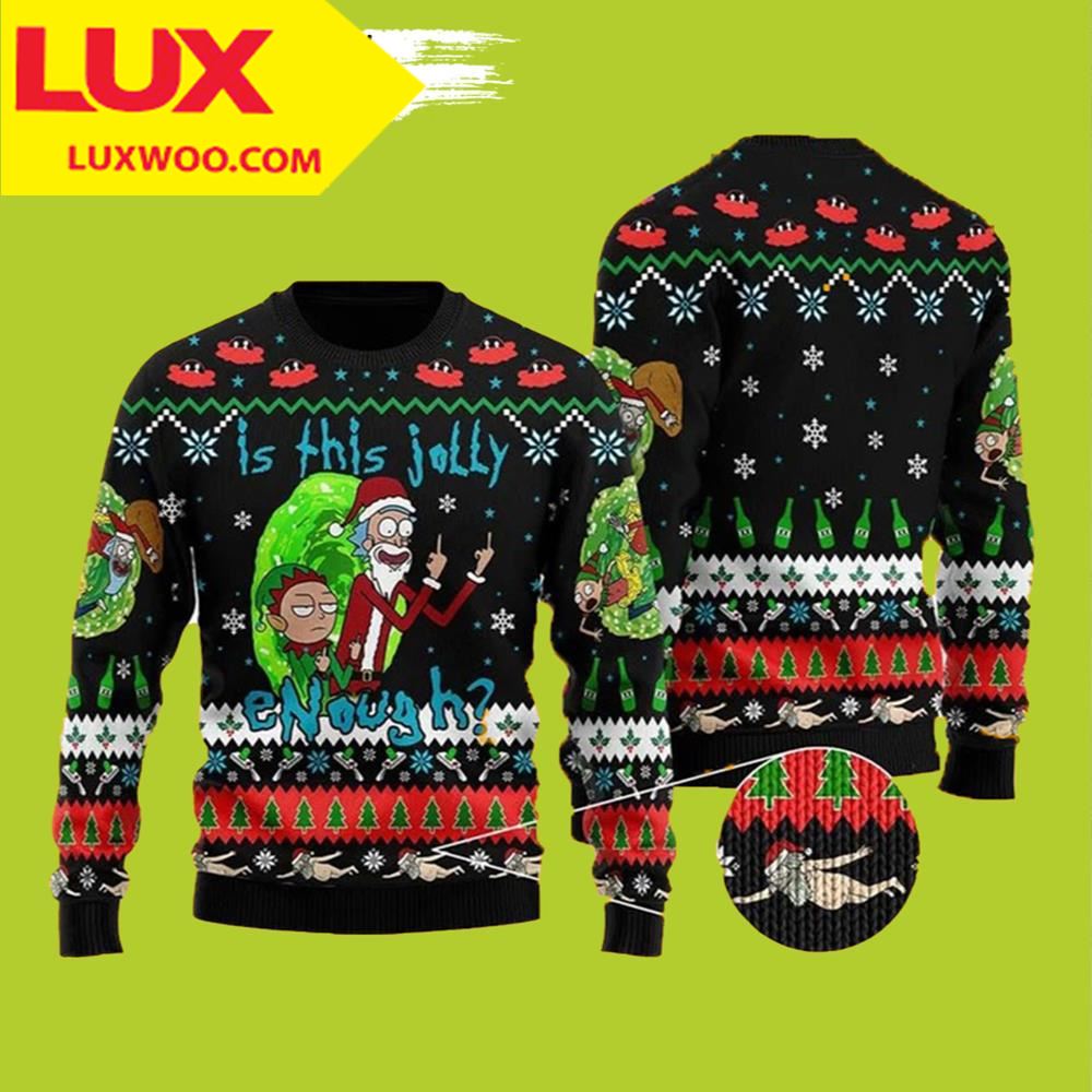 Is This Jolly Enough Rick And Morty Ugly Christmas Sweater
