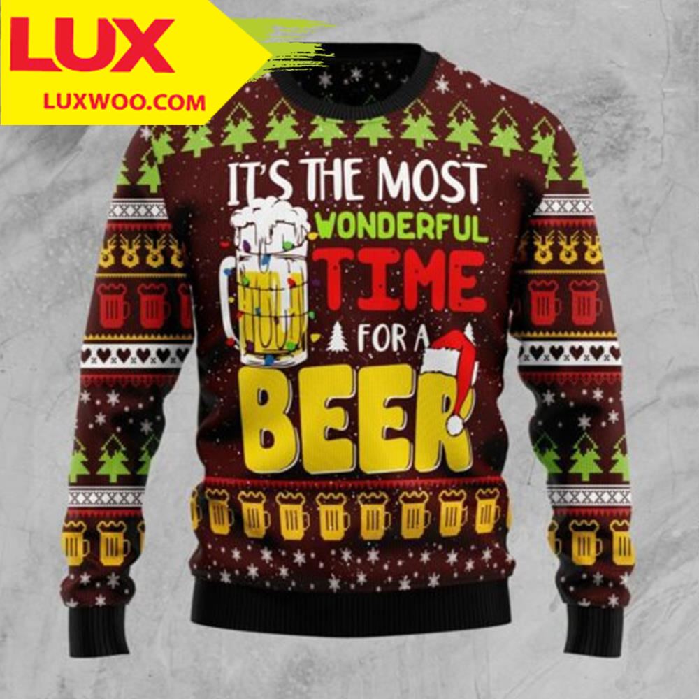 Its The Most Wonderful Time For A Beer Ugly Christmas Sweater