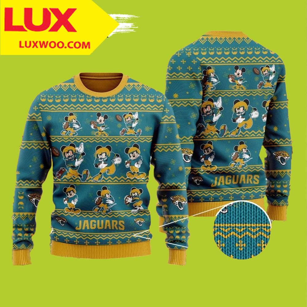 Jacksonville Jaguars Mickey Mouse Thanksgiving Ugly Sweater