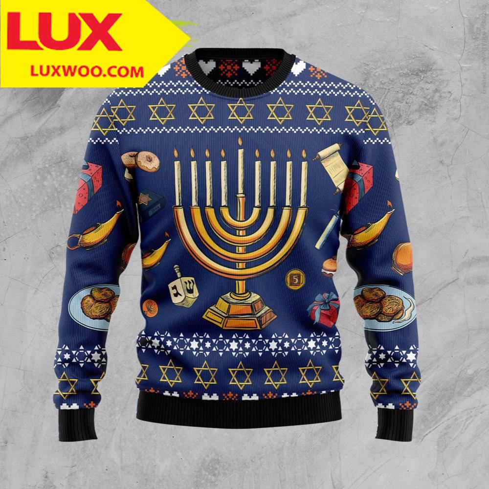 Jewish Hanukkah Ugly Sweater Christmas