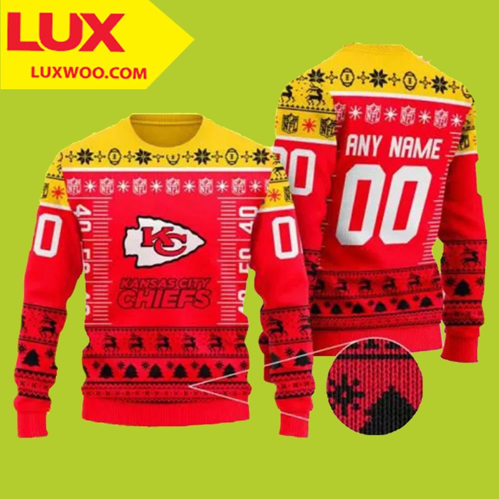 Kansas City Chiefs Ugly Sweater Custom Name Number