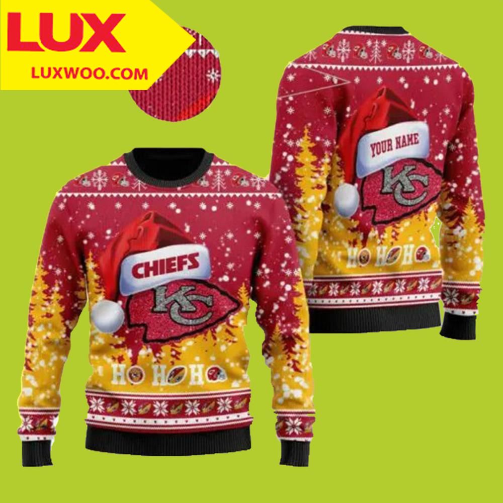 Kansas City Chiefs Ugly Sweater Custom Name Ugly Christmas