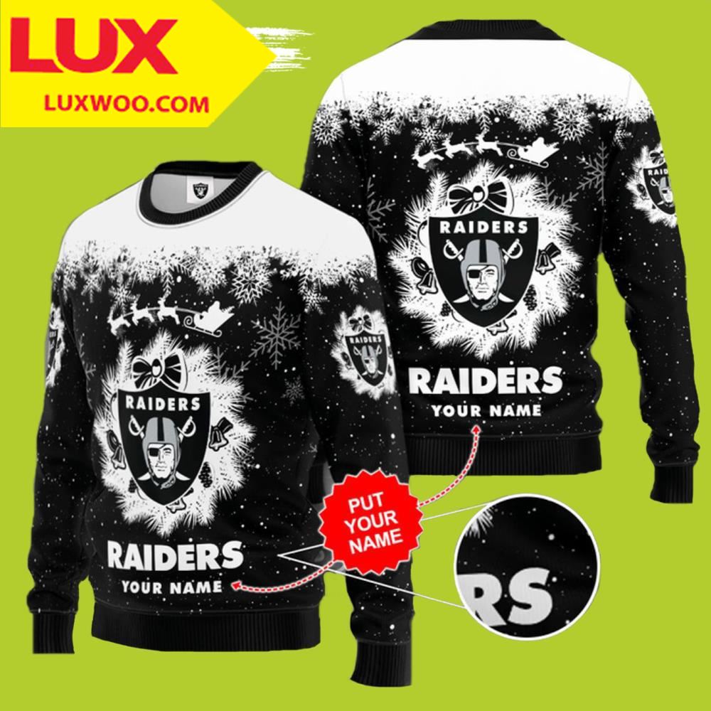 Las Vegas Raiders Personalized Raider Ugly Christmas Sweater