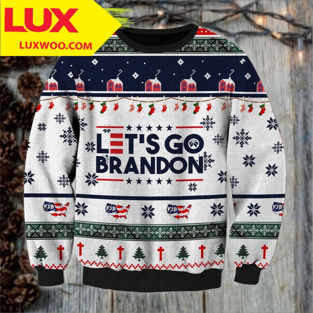 Lets Go Brandon Ugly Christmas Sweater Fjb Merry Christmas