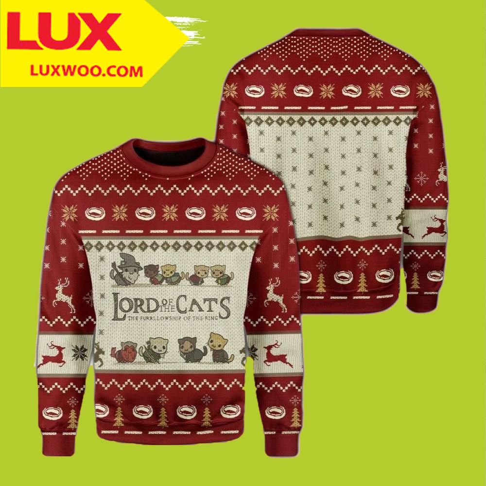 Lord Of The Rings Ugly Christmas Sweater Cute Lord Of The Cats