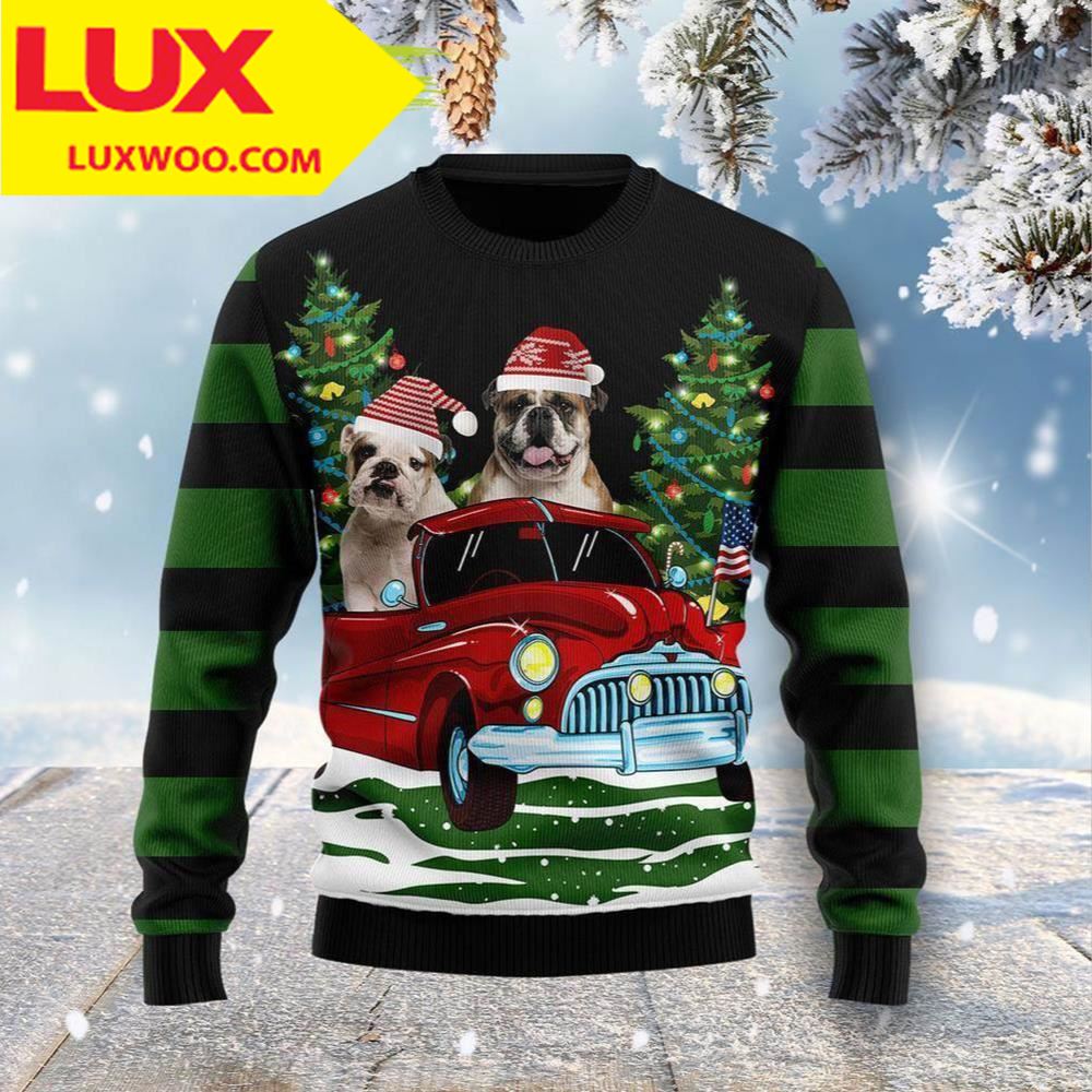 Merry Christmas Bulldog Dog Ugly Christmas Sweater