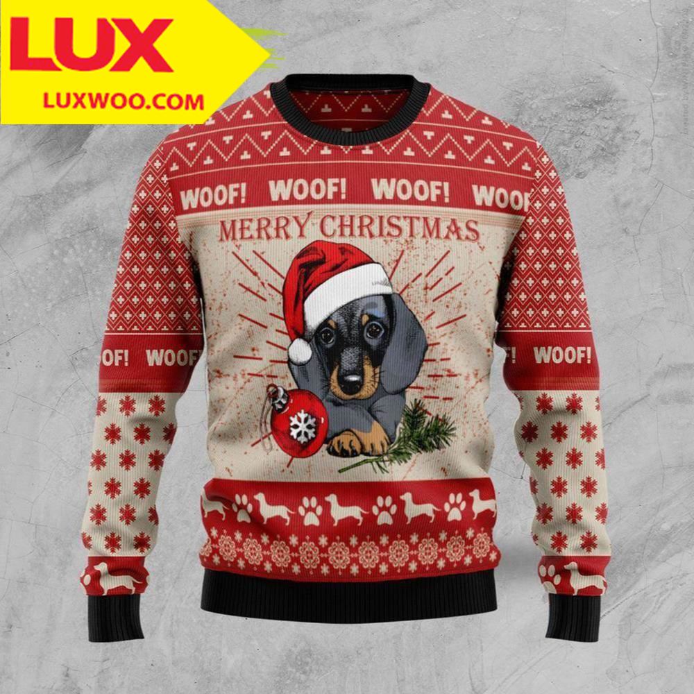 Merry Christmas Dachshund Dog Ugly Christmas Sweater
