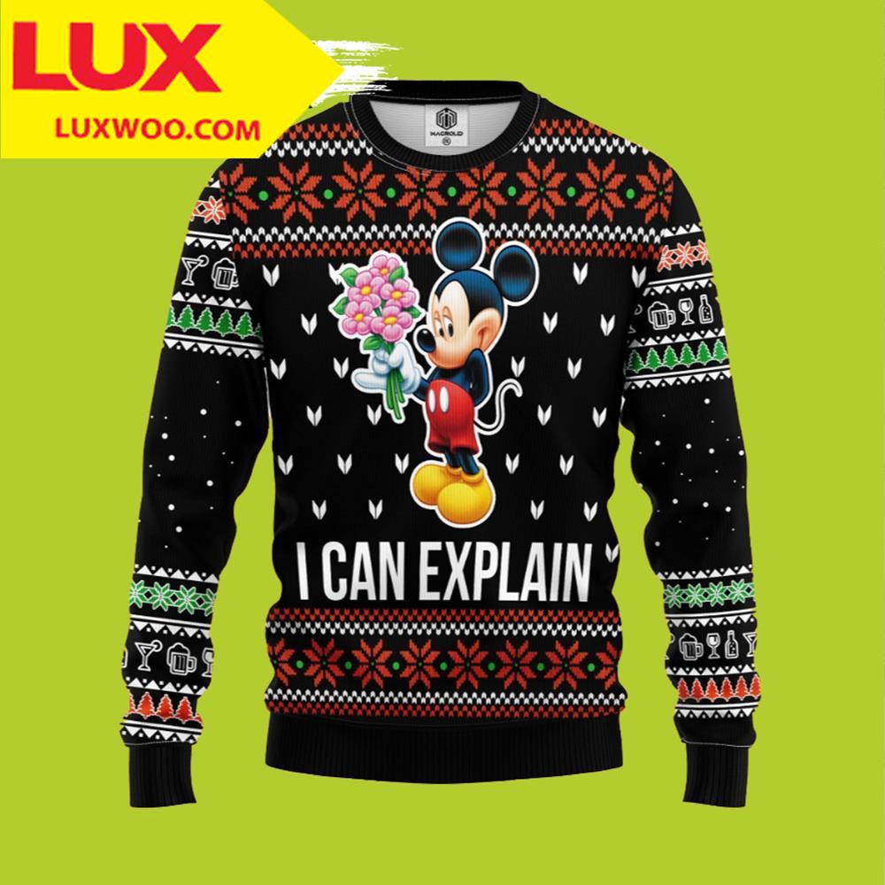 Mice Explain Mickey Mouse Thanksgiving Ugly Sweater