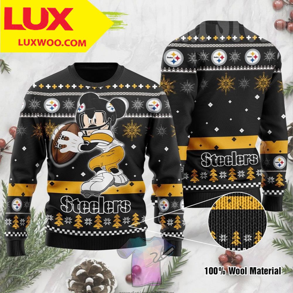 Mickey Mouse Pittsburgh Steelers Ugly Christmas Sweater