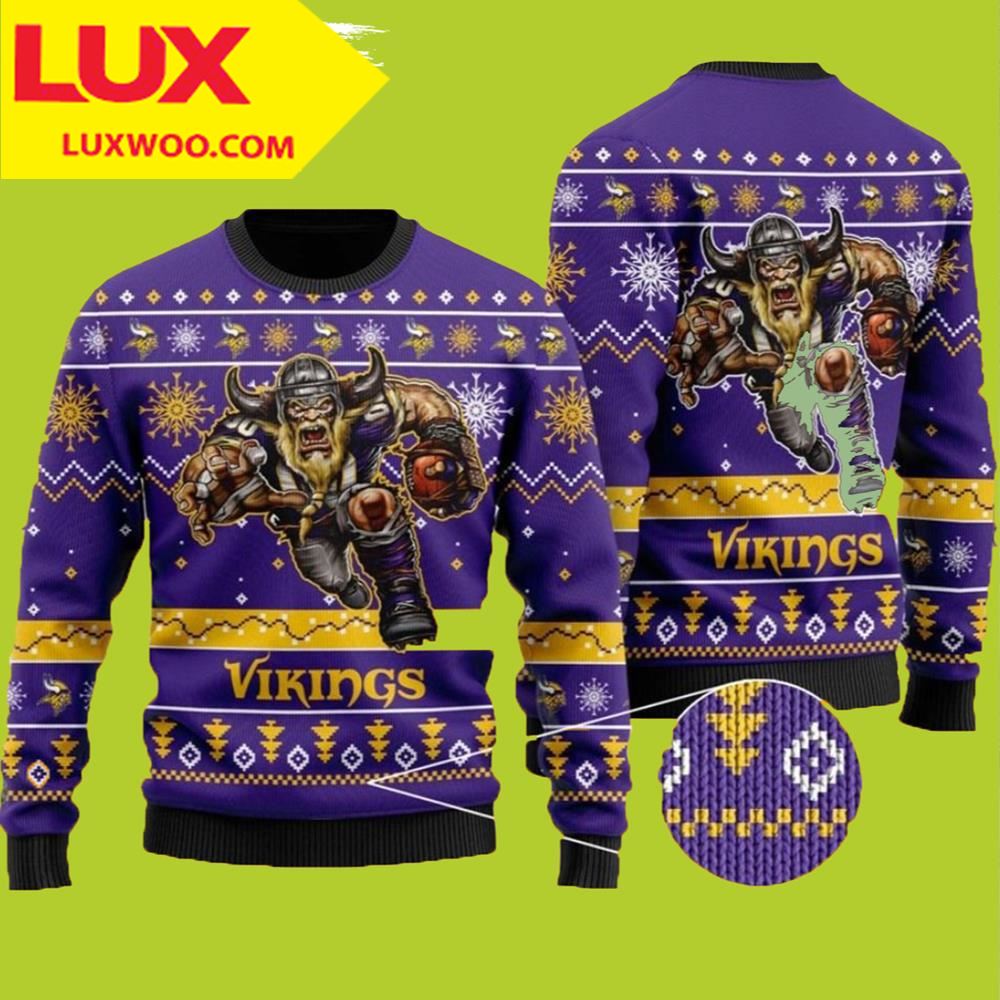 Minnesota Vikings Ugly Christmas Sweater For Men Womens Kids