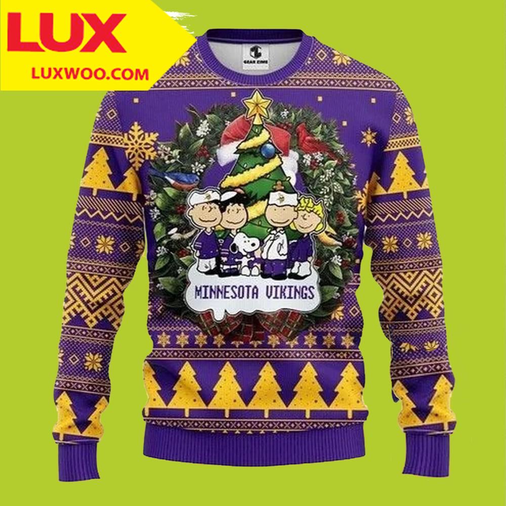 Minnesota Vikings Ugly Christmas Sweater Penuts