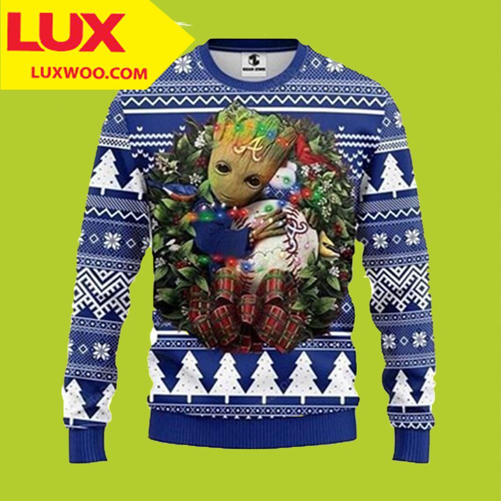 Mlb Atlanta Braves Grateful Dead Groot Ugly Christmas Sweater