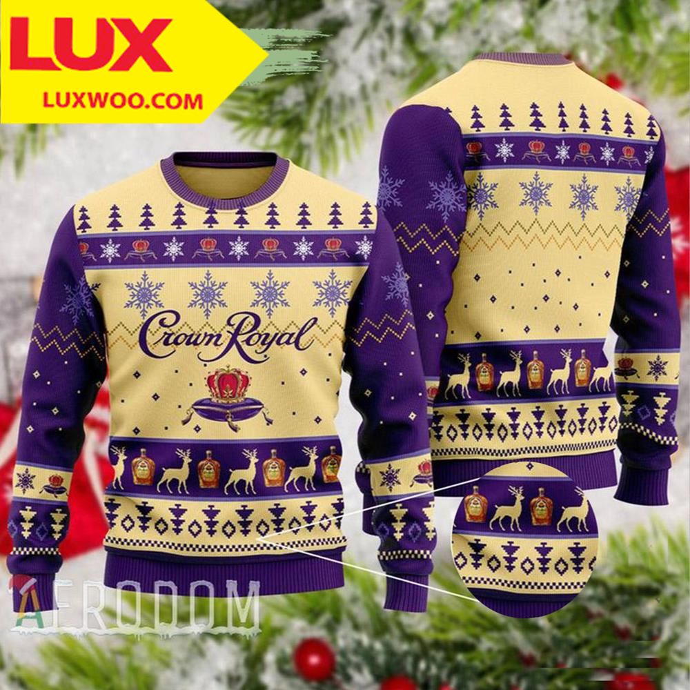 New Basic Crown Royal Ugly Christmas Holiday Ugly Sweater