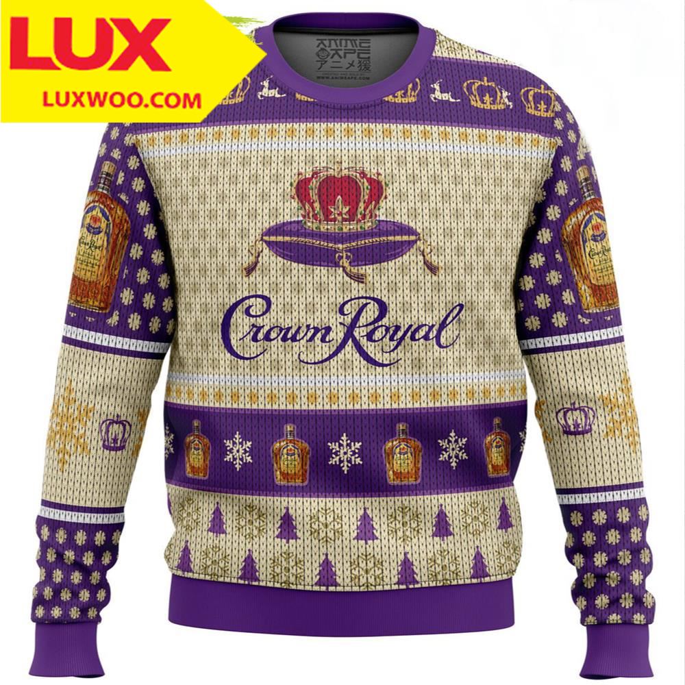New Crown Royal Whiskey Ugly Christmas Sweater