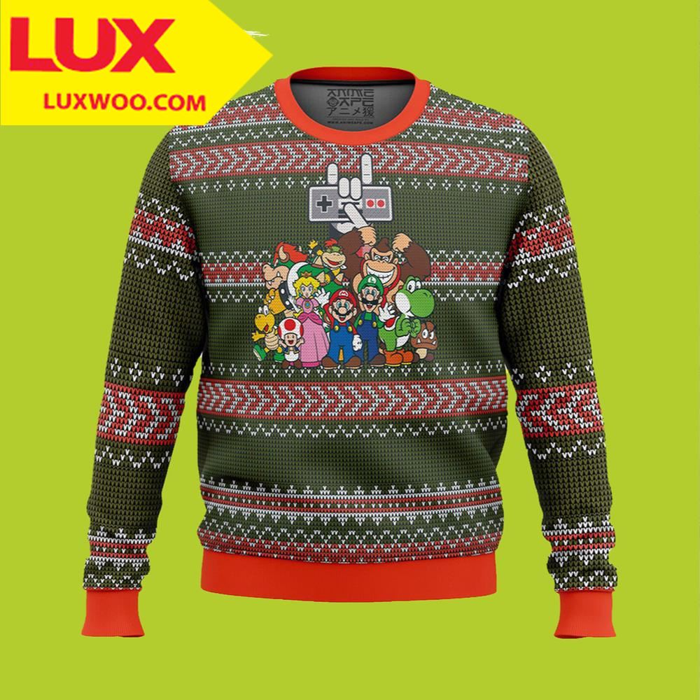 New Donkey Kong Ugly Christmas Sweater With Friends Super Mario