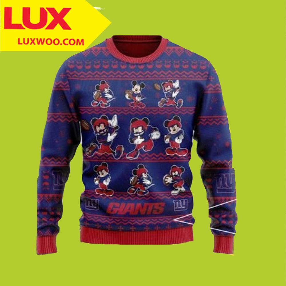 New York Giants Mickey Mouse New York Giants Ugly Christmas Sweater