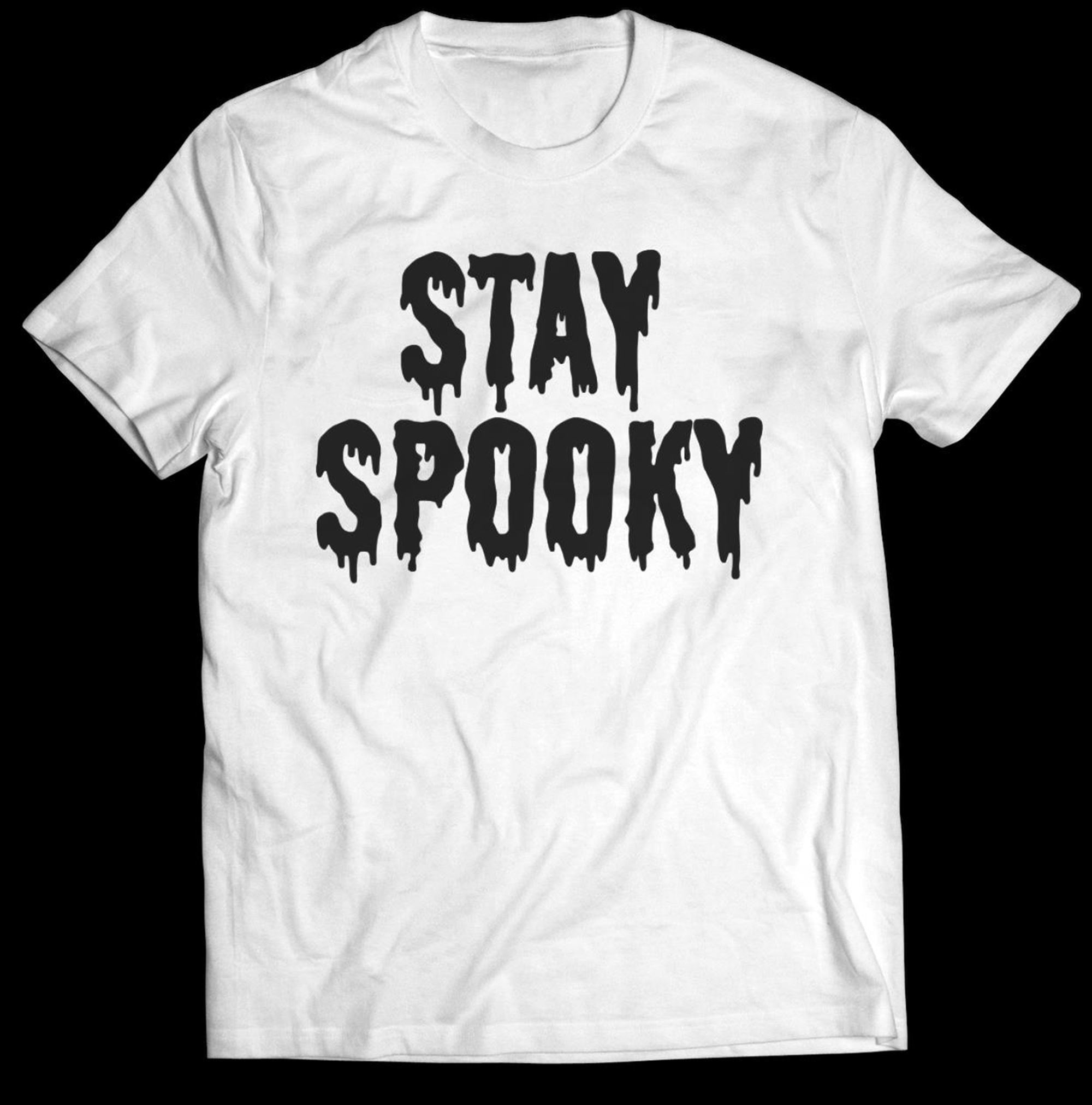 Stay Spooky Halloween Black Color T-shirt Full Size Up To 5xl