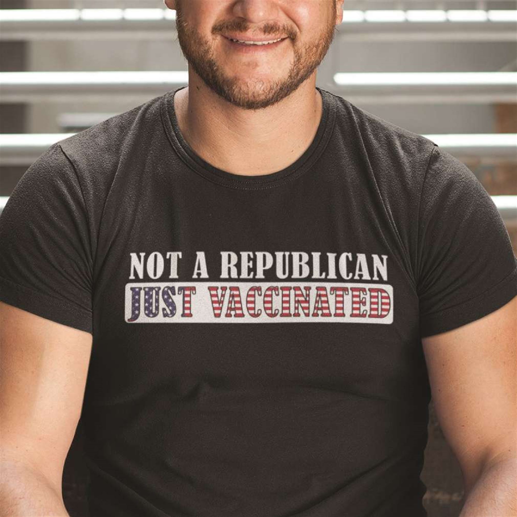 Vaccinated Not Republican Usa Flag T-shirt Plus Size Up To 5xl