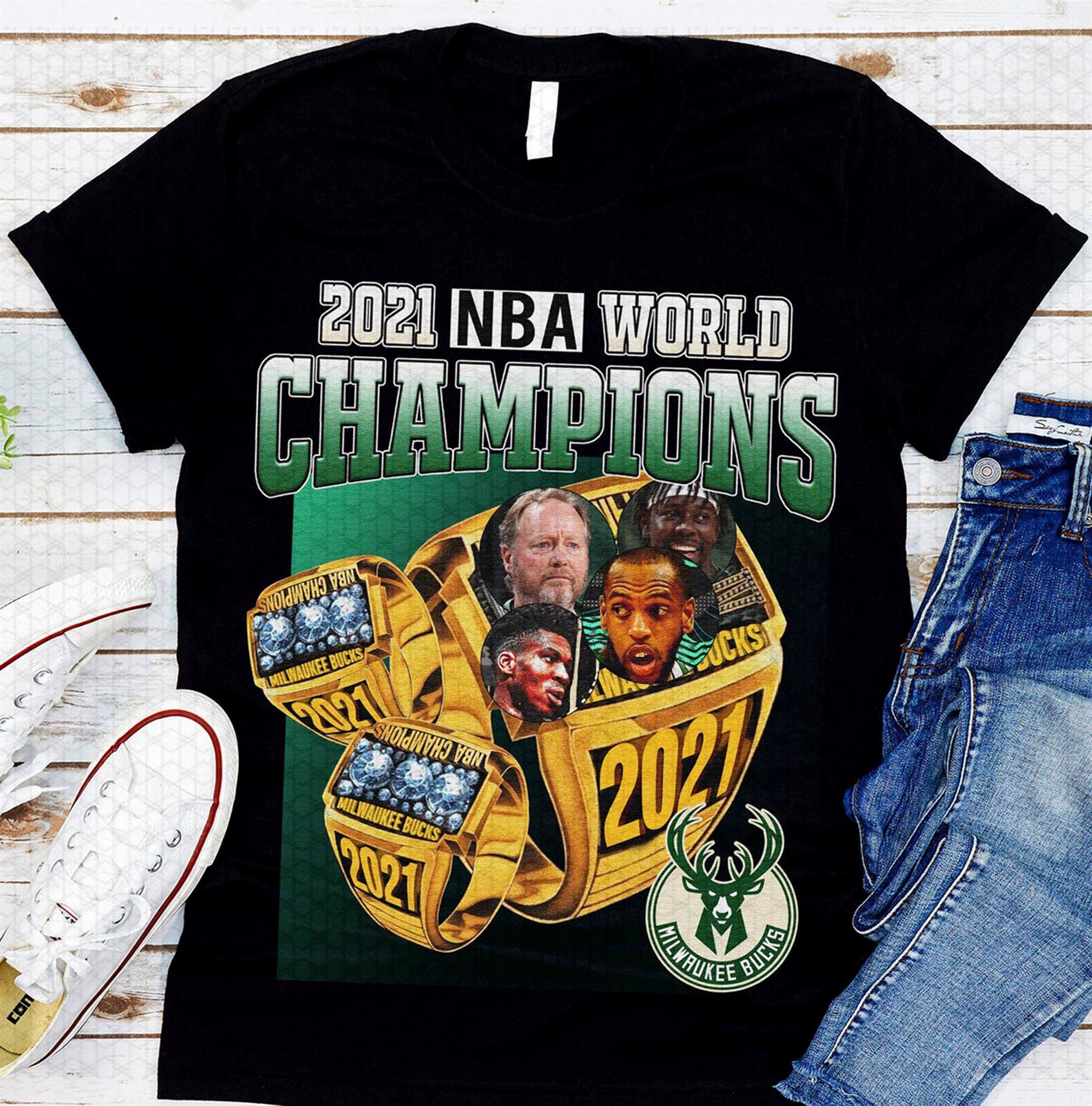 2021 Nba World Champions Shirt Milwaukee Bucks Nba Basketball Team Champion 2021 Tshirt