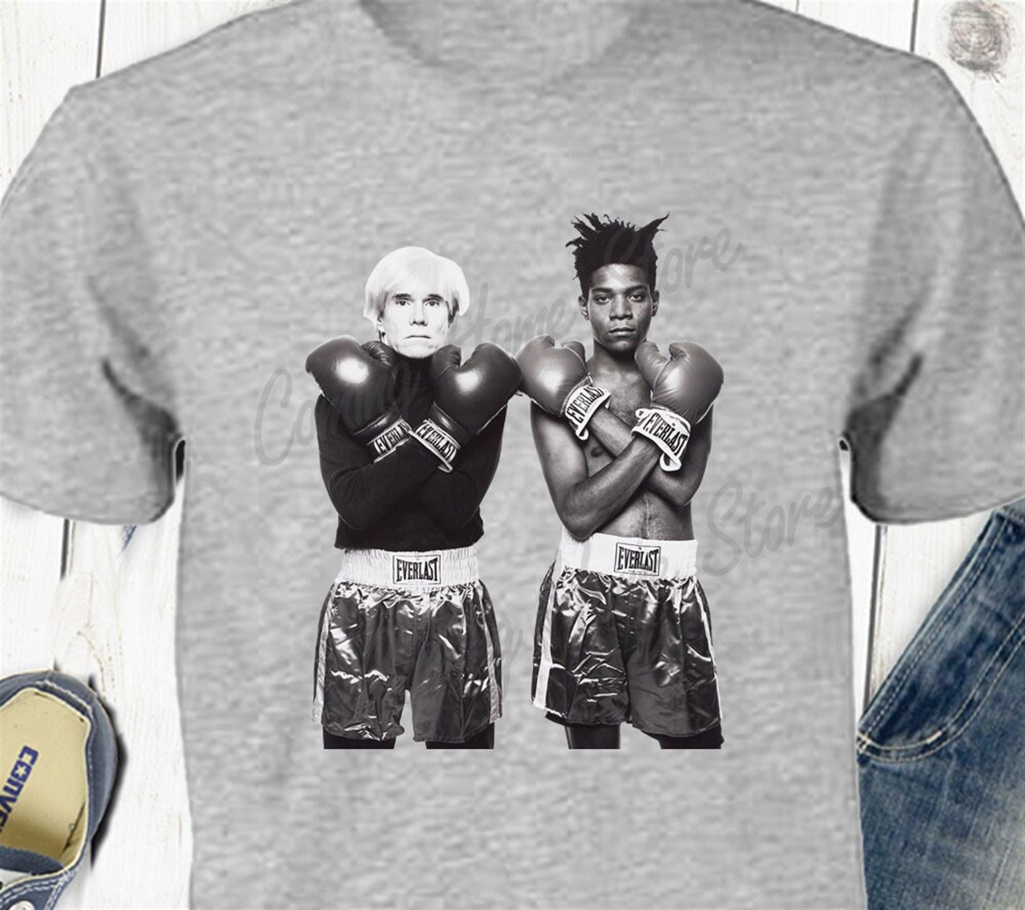 Andy Warhol And Jean Michel Basquiat Boxing T-shirt Unisex And Women Size Tee More Colors