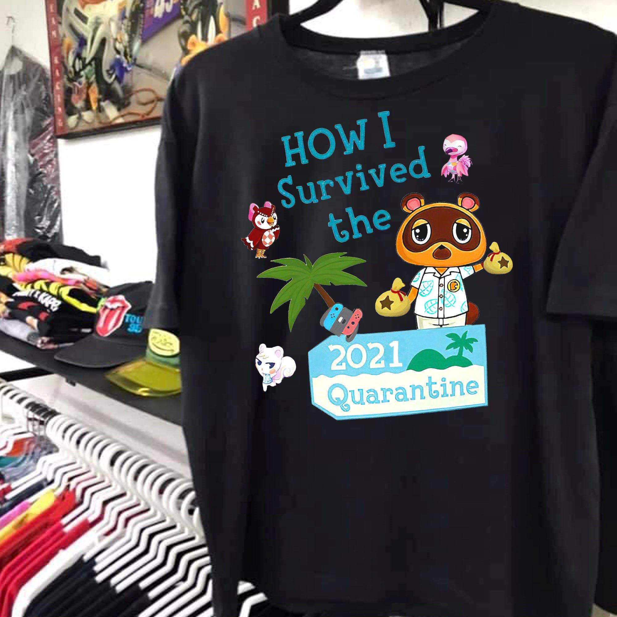Animal Villagers Crossing Shirt - Funny How I Survived The 2021 Quarantine Shirt Print Art Shirt Gift For Men Women Unisex T-shirt