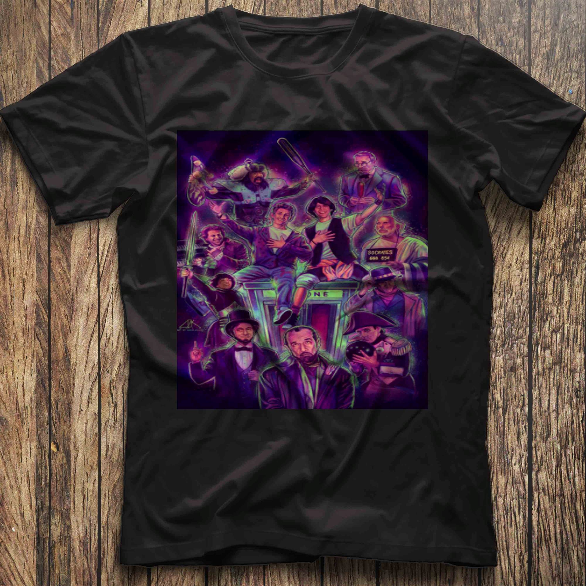 Bill Teds Excellent Adventure Poster With Keanu Reeves Alex Winter George Carlin Gift Tee For Men Women Friends Unisex T-shirt