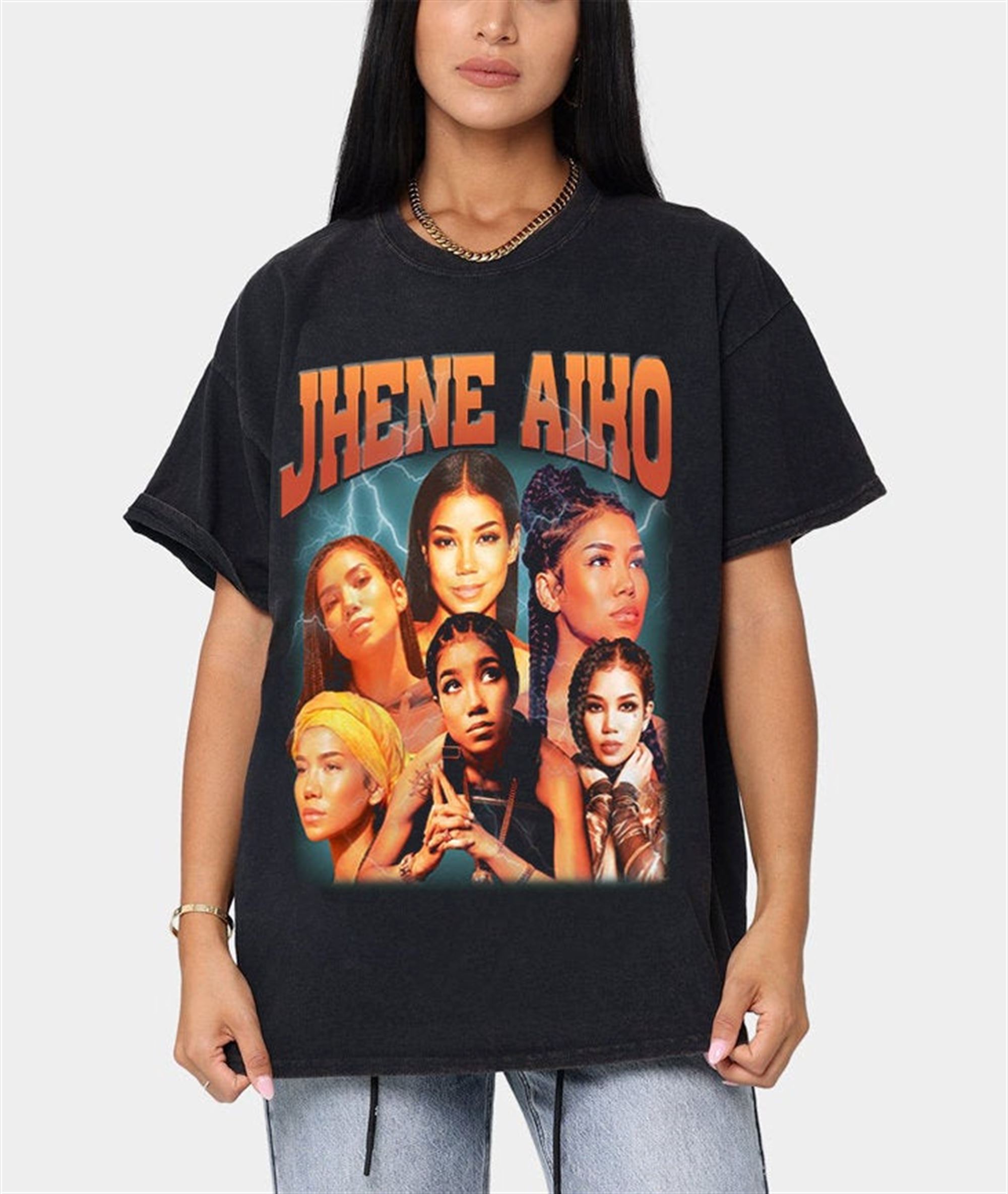 Jhene Aiko Shirt Vintage 90s Unisex T-shirt Unisex Graphic Tee Rapper Vintage Tee Retro Queen Of Rnb Jhene Aiko Chilombo H-m19-7