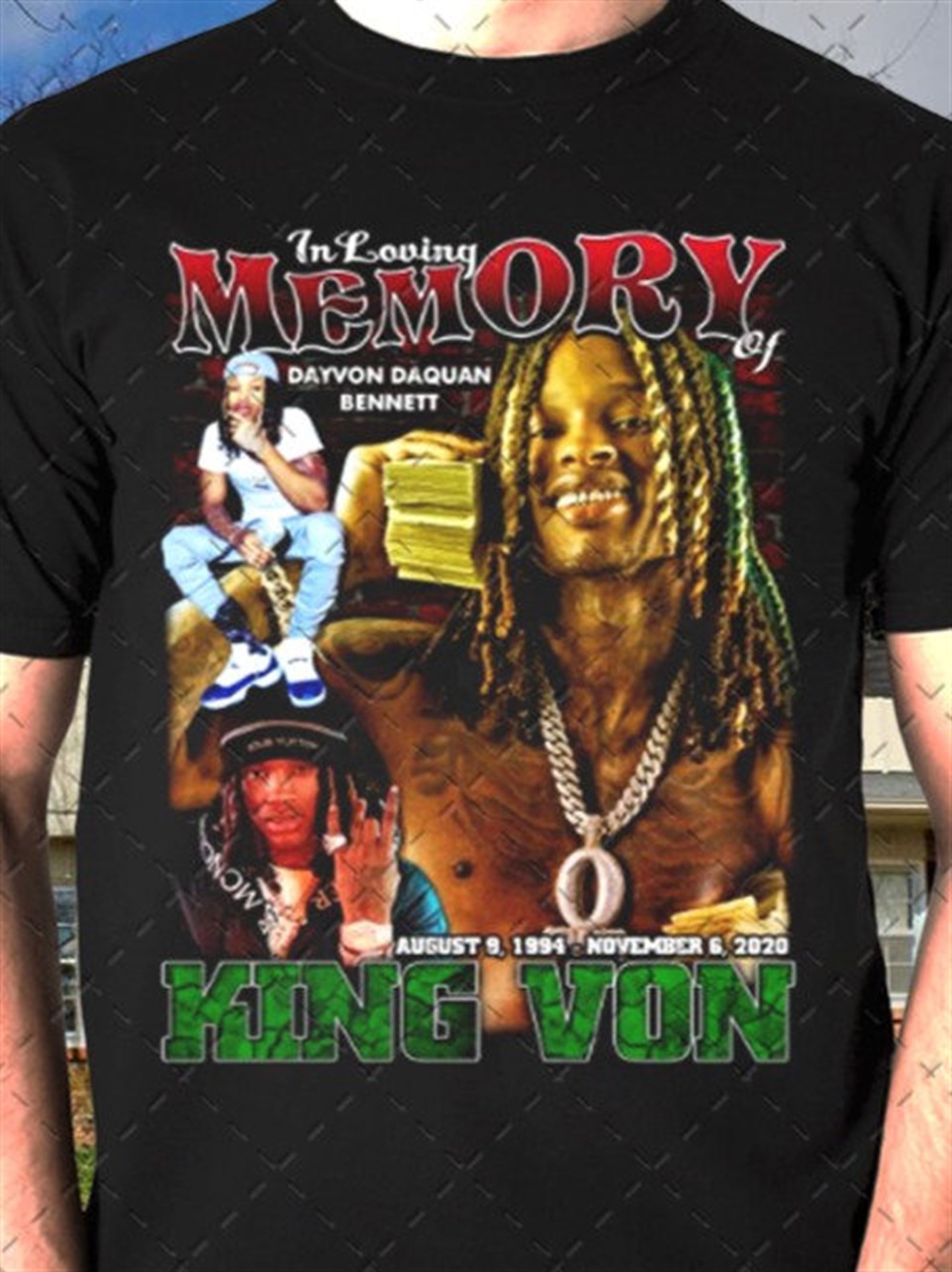 69 wearing king von shirt