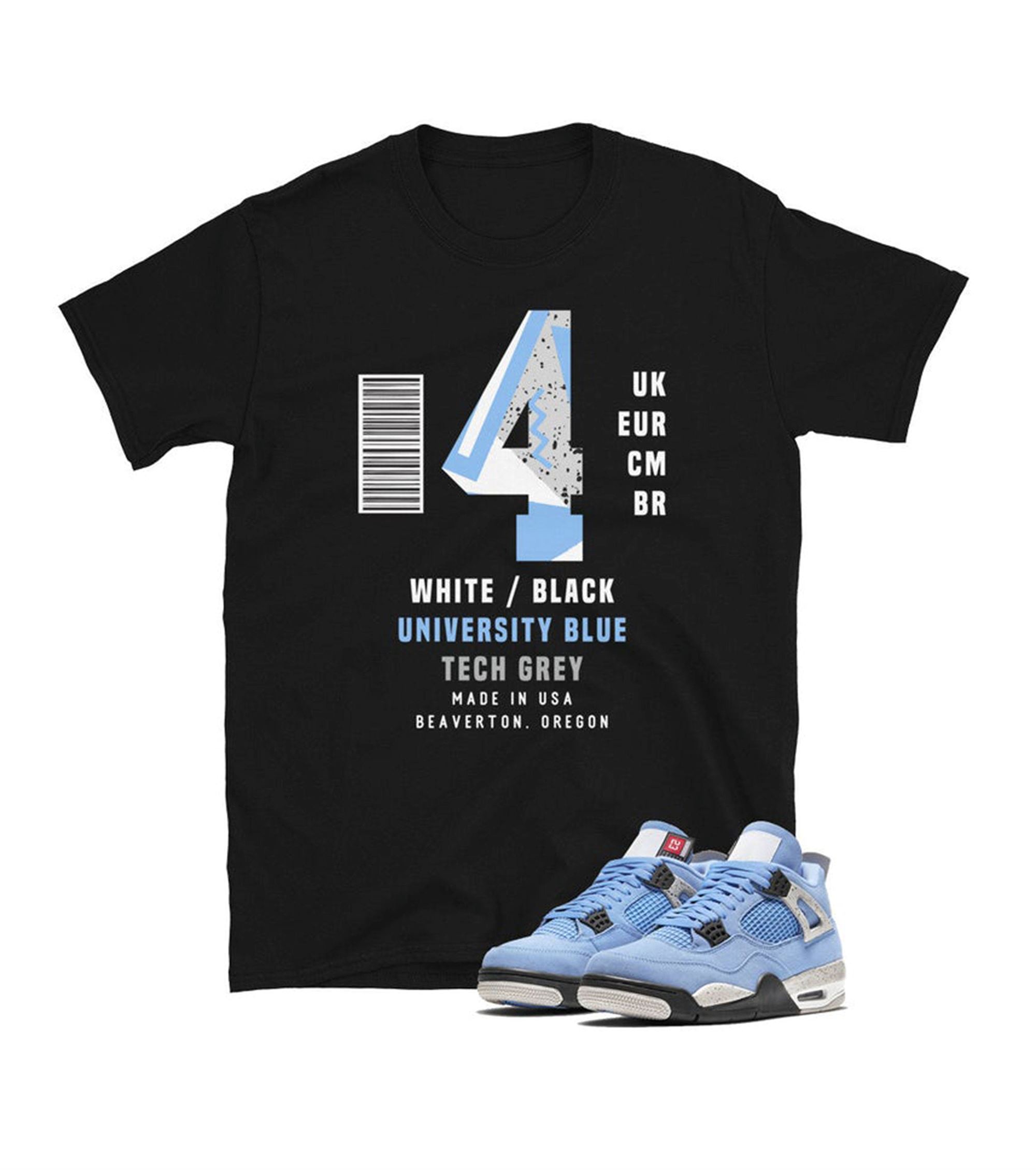 Label Tee Jordan 4 Retro University Blue Unisex T Shirt Luxgenz Com