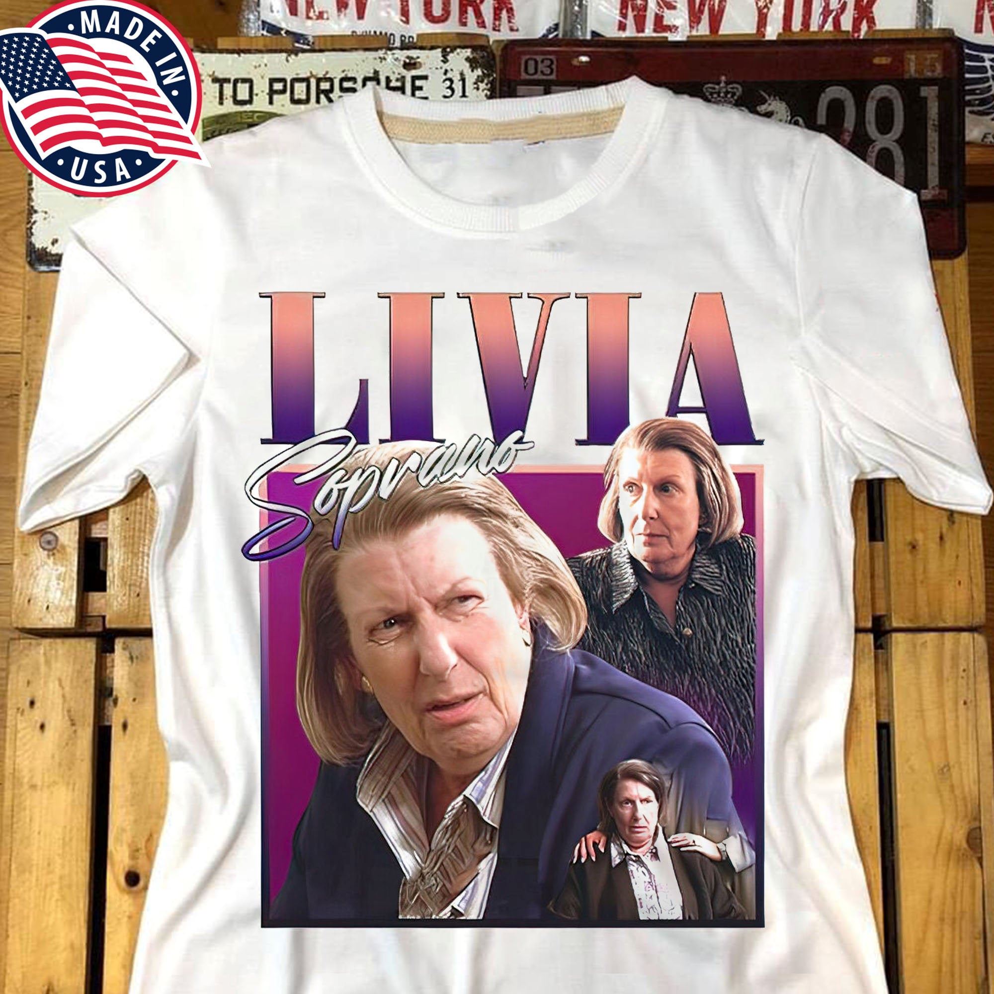 Livia Soprano Movie Funny Vintage T-shirt Gift For Men Women Unisex T-shirt