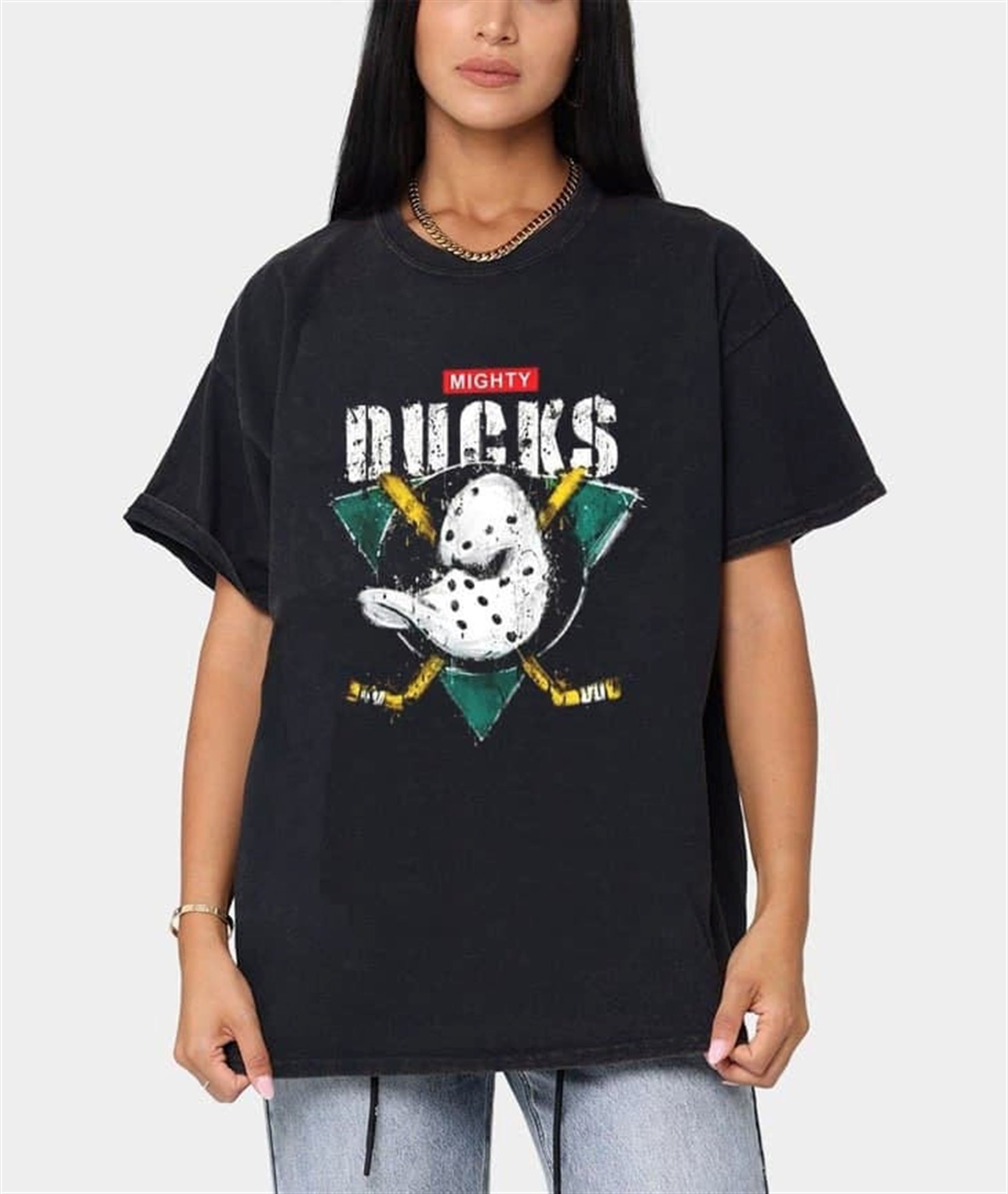 Mighty Ducks Shirt Hockey Sports Shirt Top Fashion Anaheim Ducks Best Gift Menwoman Animated Ducks Vintage Shirt Hockey Lover Gift H