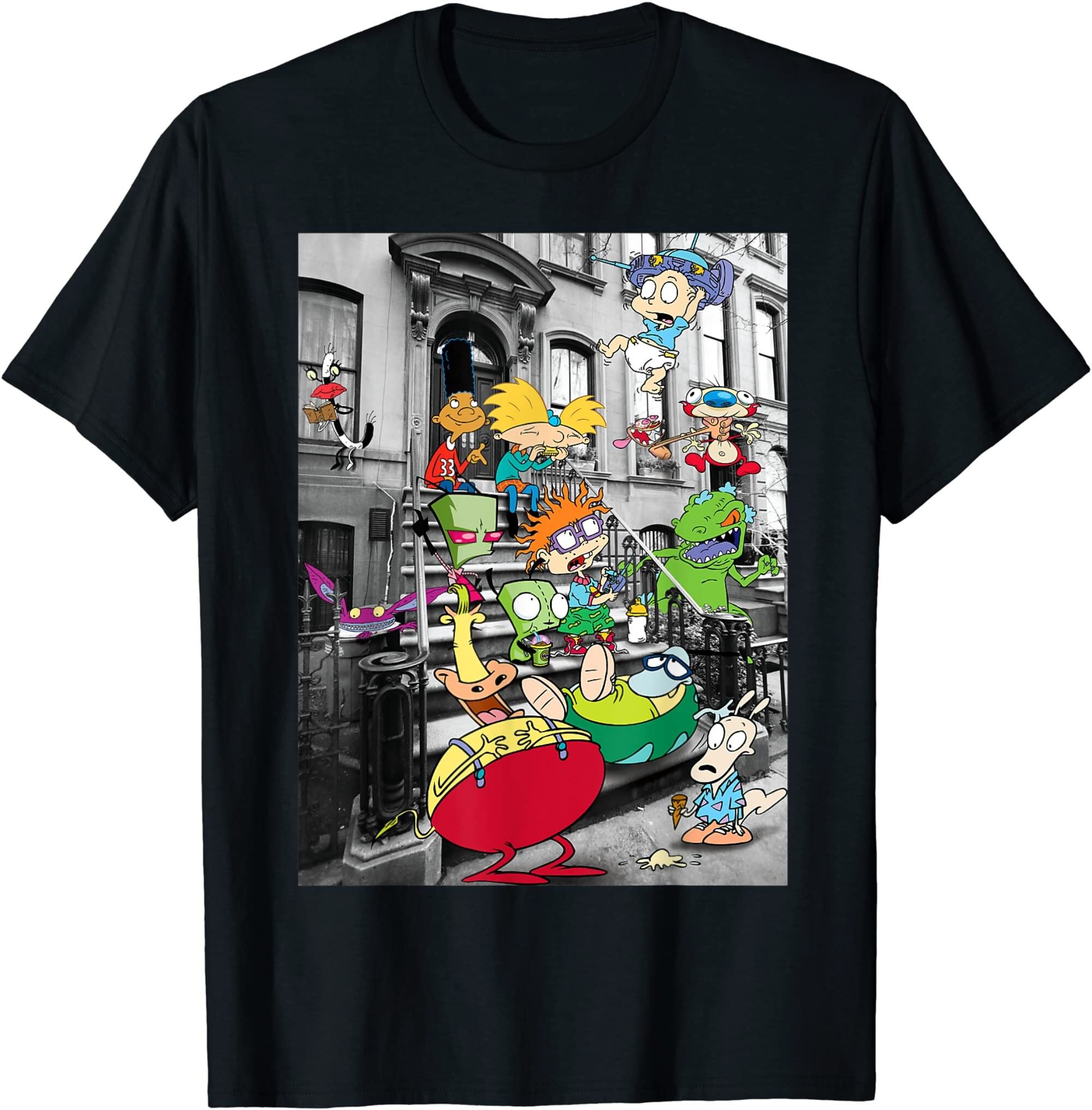 Nickelodeon Shirt Nickelodeon Classic Nicktoons Hanging On Stoop Shirt Cartoon Shirt Nicktoons Shirtclassic Movie Shirtparty Shirt Tm29