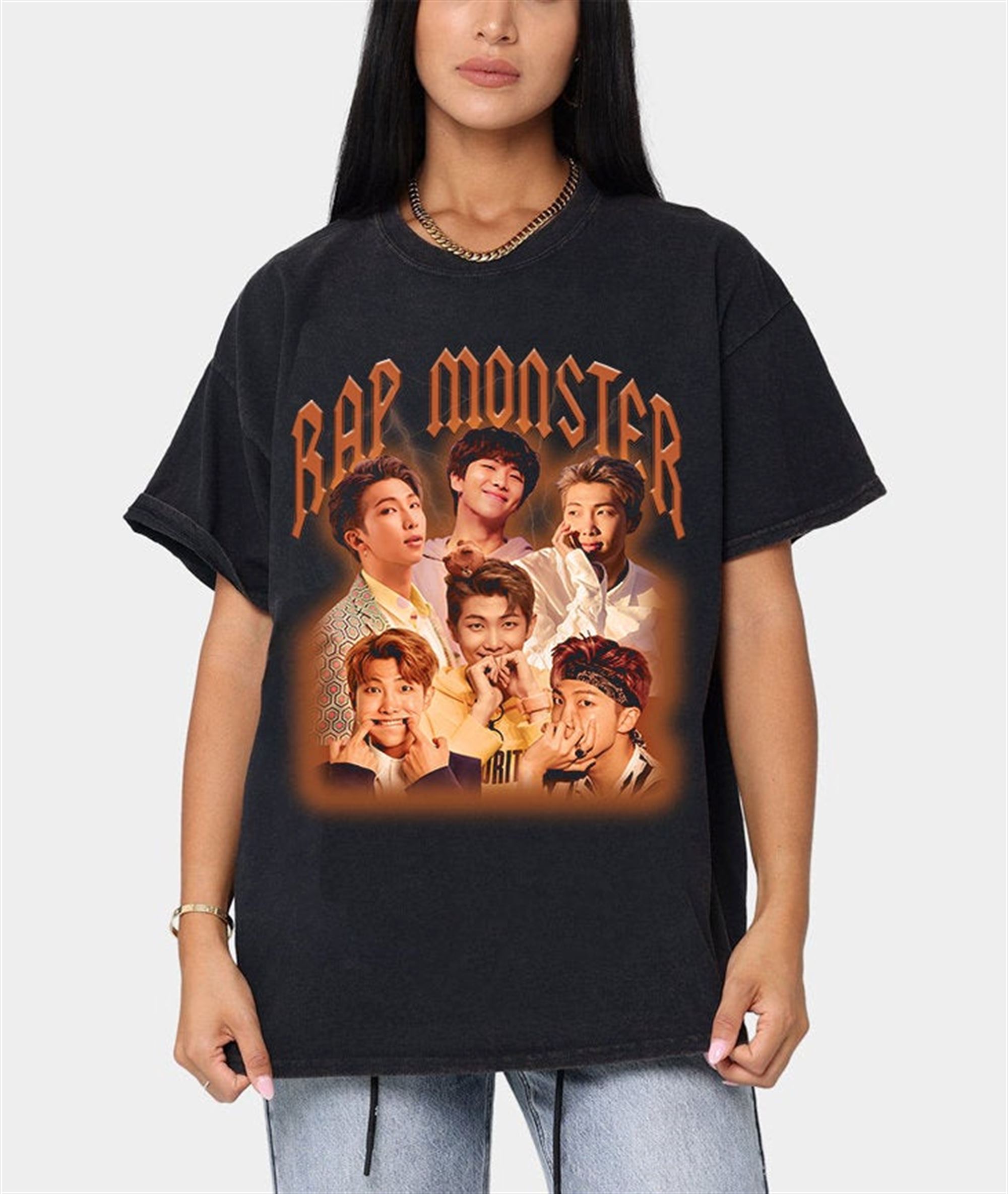 Rap Monster Bts Shirt Bangtan Boys Group Members Shirt Unisex Graphic Tee Kpop T Shirt Vintage Retro Shirt Bts Shirt Fan Gift H