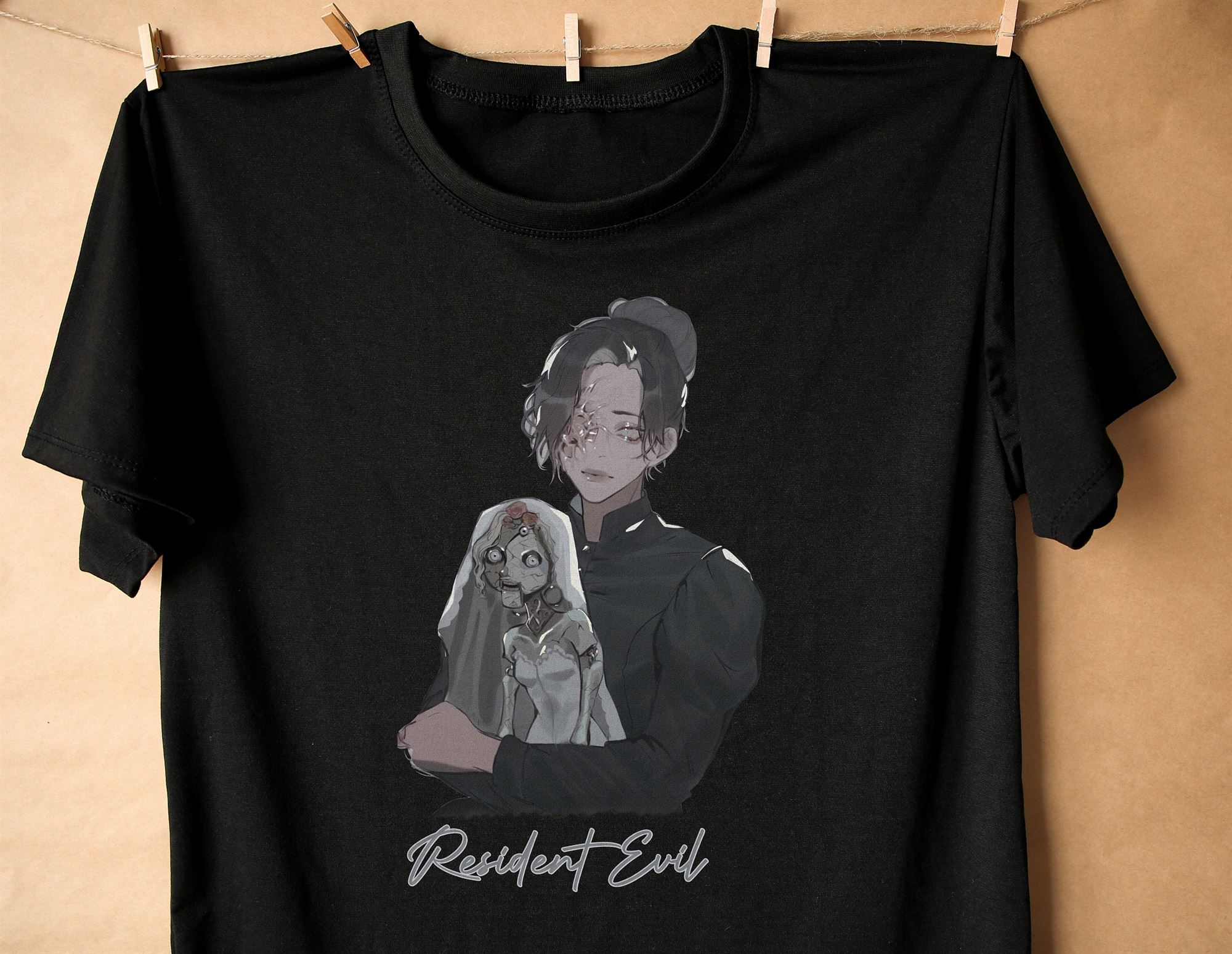 Resident Evil Village 8 Vampire Lady Dimitrescu Daughters Sexy Cartoon Gamer Collectible T-shirt