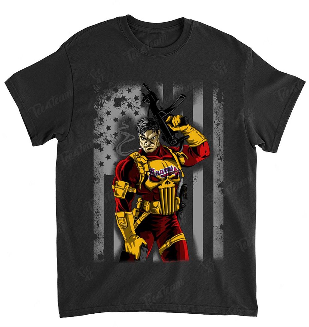 Mlb Atlanta Braves 023 Punisher Flag Dc Marvel Jersey Superhero Avenger Shirt