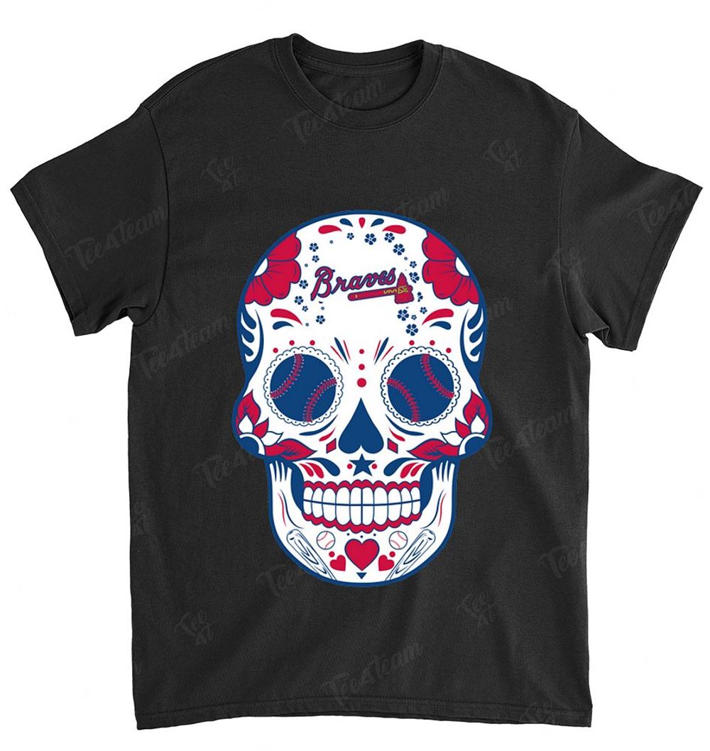 Mlb Atlanta Braves 081 Skull Rock With Flower Shirt