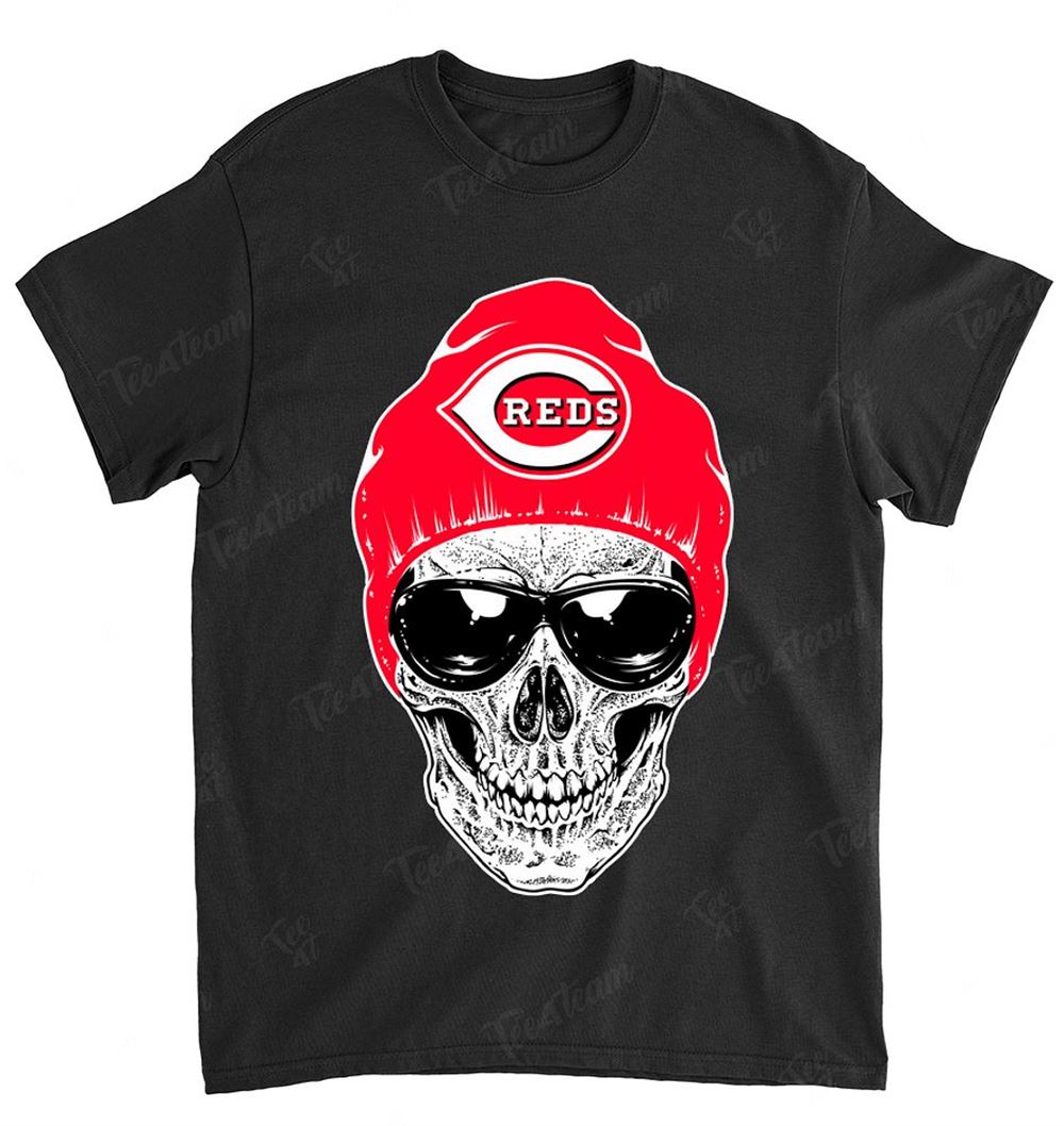 Mlb Cincinnati Reds 079 Skull Rock With Beanie Shirt