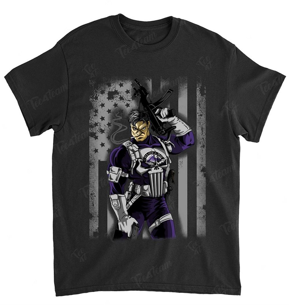 Mlb Colorado Rockies 023 Punisher Flag Dc Marvel Jersey Superhero Avenger Shirt Full Size Up To 5xl