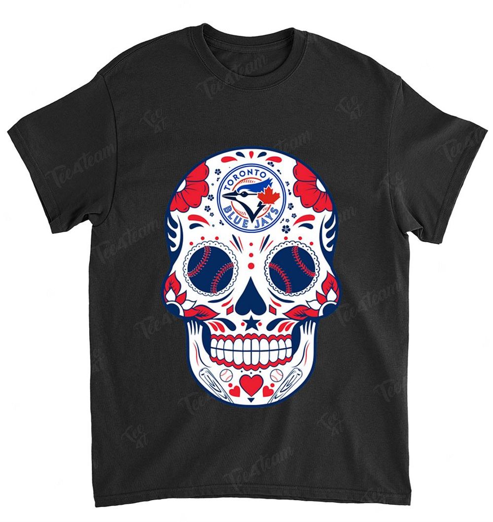 Mlb Toronto Blue Jays 081 Skull Rock With Flower Shirt Full Size Up To 5xl