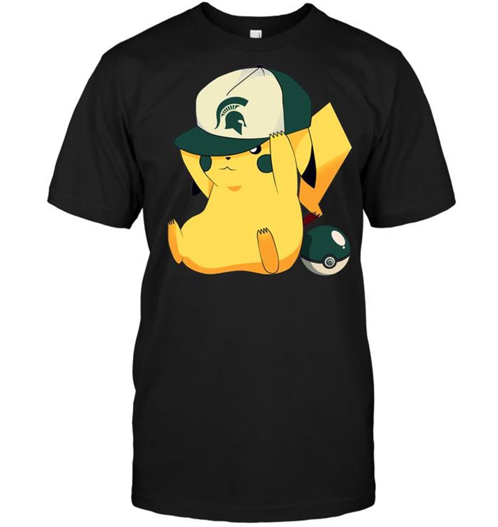 Michigan State Spartans Pikachu Pokemon Shirt Full Size Up To 5xl
