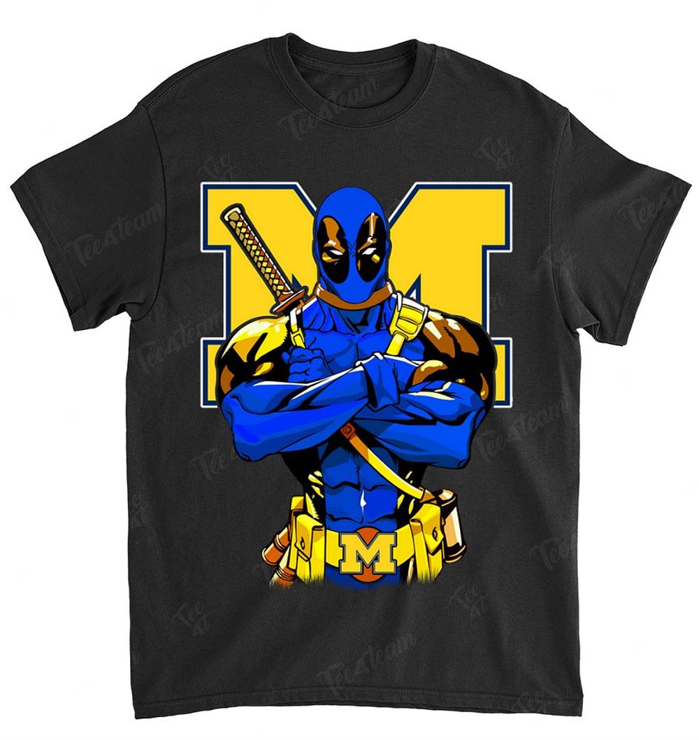 Ncaa Michigan Wolverines 010 Deadpool Dc Marvel Jersey Superhero Avenger Shirt