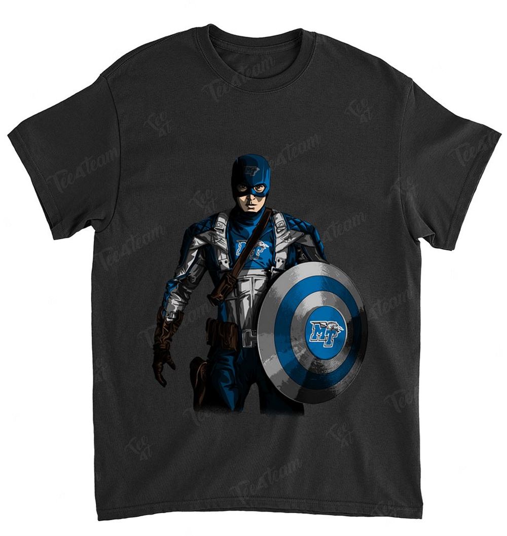 NCAA Middle Tennessee Blue Raiders 015 Captain Dc Marvel Jersey Superhero Avenger Shirt Gift For Fan
