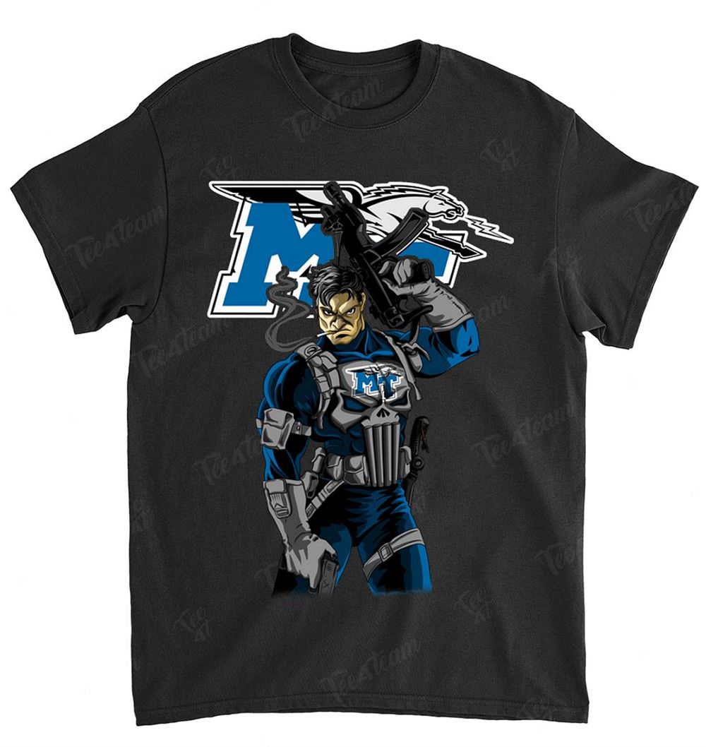 NCAA Middle Tennessee Blue Raiders 022 Punisher Dc Marvel Jersey Superhero Avenger Shirt Size S-5xl