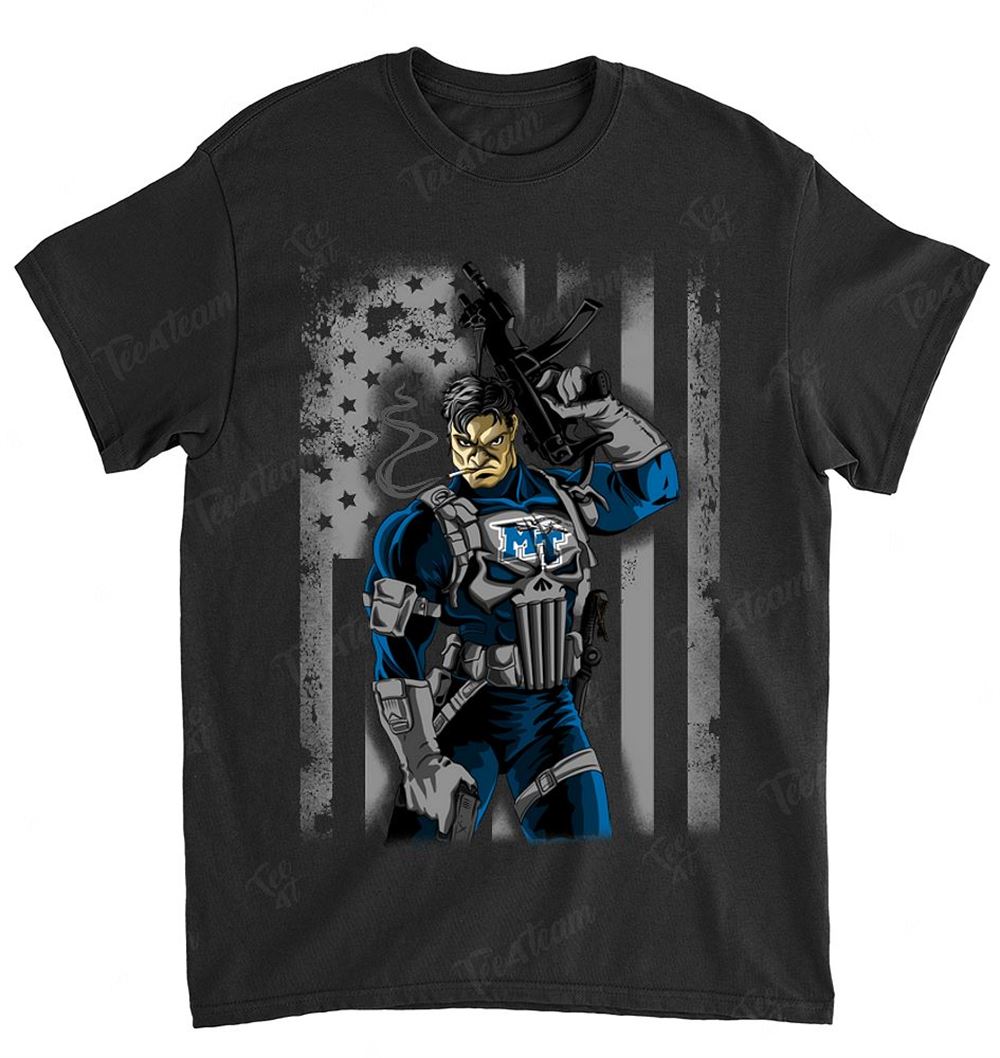NCAA Middle Tennessee Blue Raiders 023 Punisher Flag Dc Marvel Jersey Superhero Avenger Shirt Size Up To 5xl