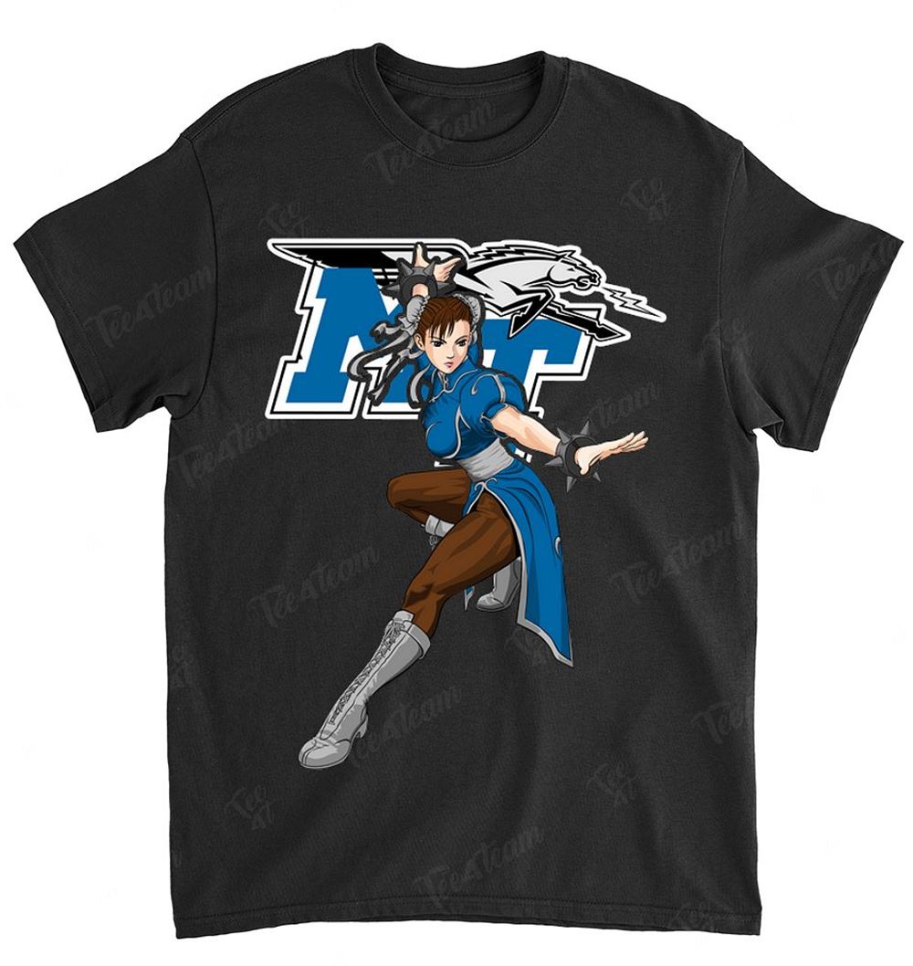 NCAA Middle Tennessee Blue Raiders 046 Chun Li Nintendo Street Fighter Shirt Size Up To 5xl